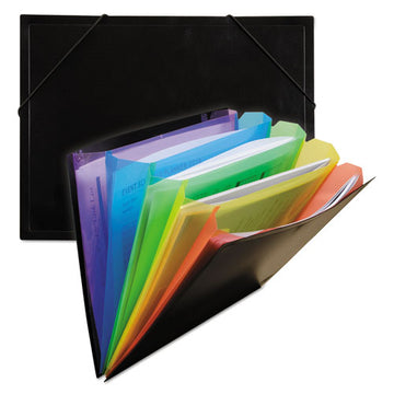 C-Line® Rainbow Document Sorter-case, 5" Expansion, 5 Sections, Letter Size, Black-multicolor freeshipping - TVN Wholesale